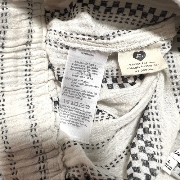 Madewell Women’s Large 2 Piece Lightspun Pull-On Balloon Pant Set Striped Pocket - Picture 10 of 13